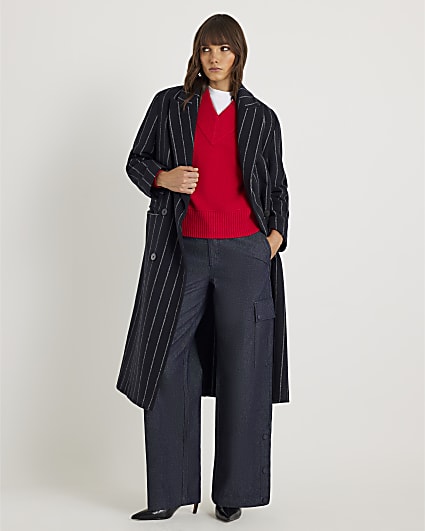 Blue Cargo Wide Leg Jeans