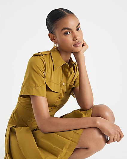 Yellow Utility Mini Dress