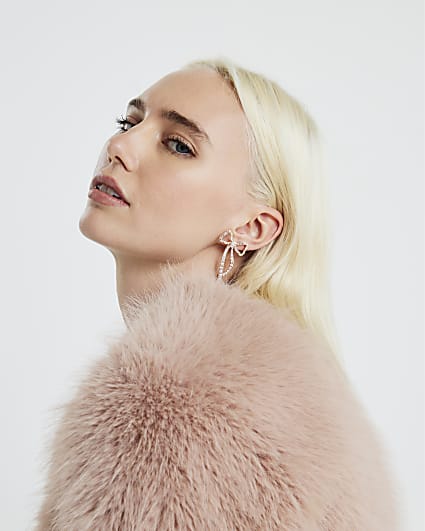 Silver Bow Stud Earrings