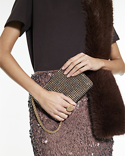 Gold Crystal Shoulder Bag