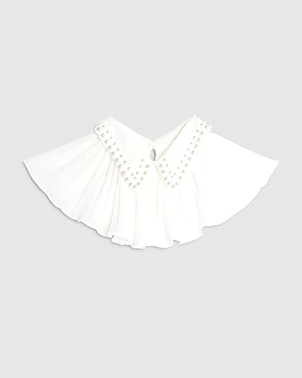 Cream Pearl Embellished Collar