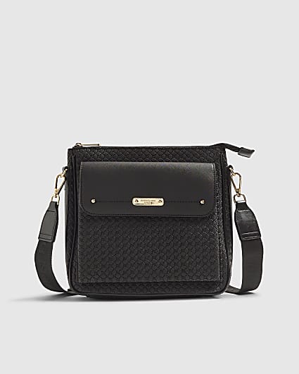 Black Front Pocket Messenger Bag