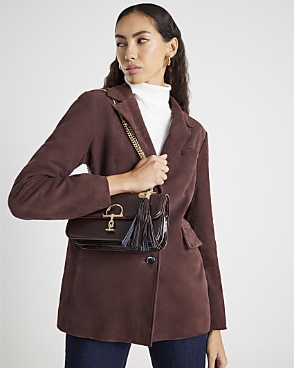 Brown Snaffle Tassel Shoulder Bag