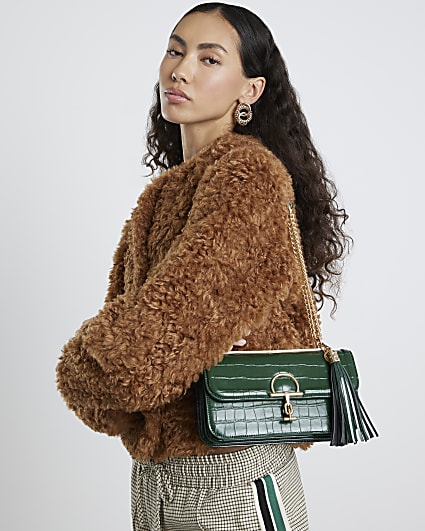 Green Snaffle Tassel Shoulder Bag