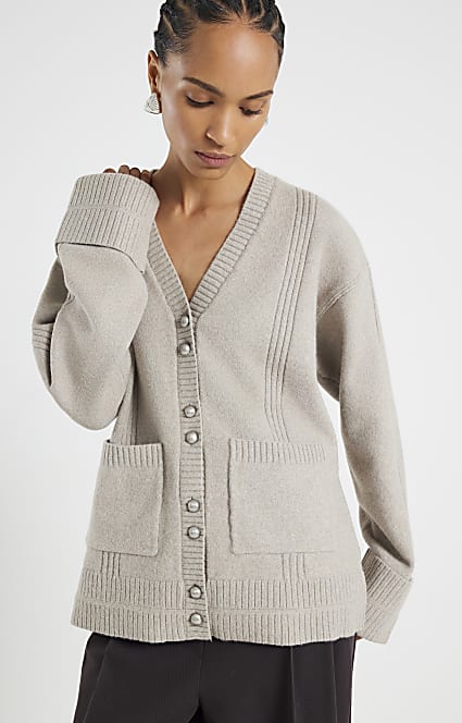 Brown Knitted Long Sleeve Cardigan