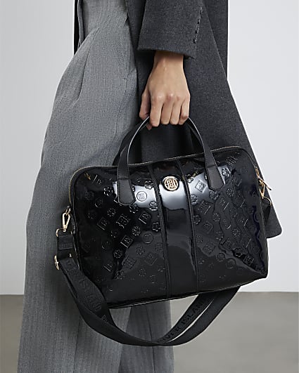 Black Patent Monogram Laptop Case