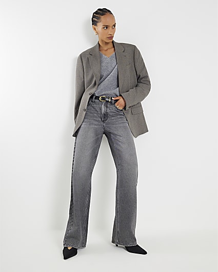 Black Relaxed Straight Jeans