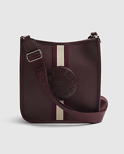 Red Stripe Front Logo Messenger Bag