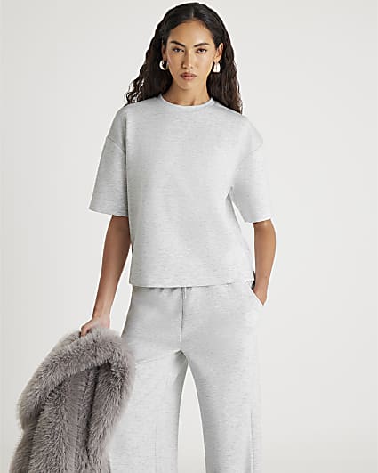 Grey Premium Short Sleeve Boxy T-Shirt