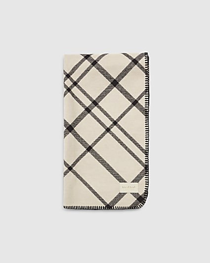 Black Monochrome Checked Scarf