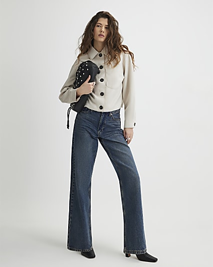 Stone Faux Suede Overshirt