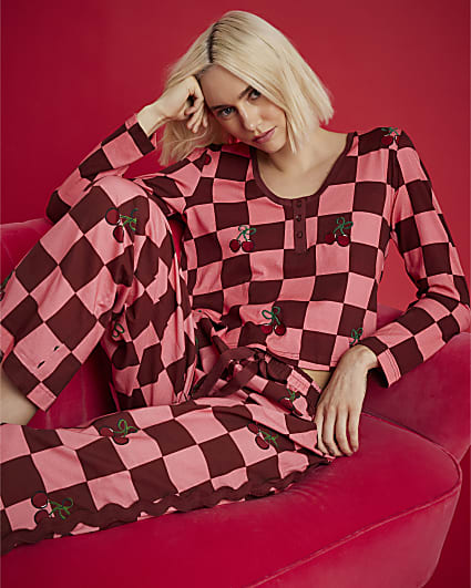 Nephthys Pink Checkerboard Pyjama Set