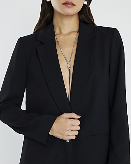 Silver Snake Chain Lariat Necklace