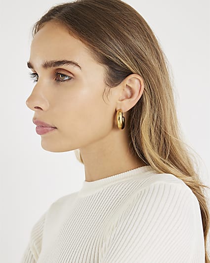 Gold Chunky Hoop Earrings