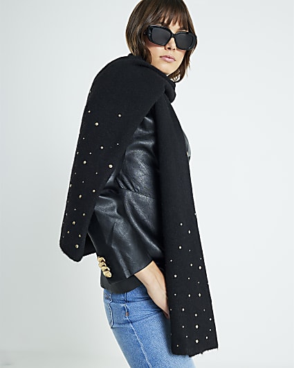Black Studded Scarf