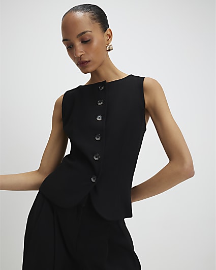 Black Tailored Waistcoat