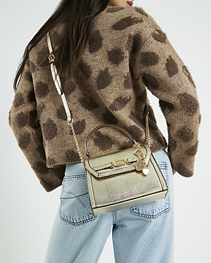 Gold Mini Cross Body Tote Bag