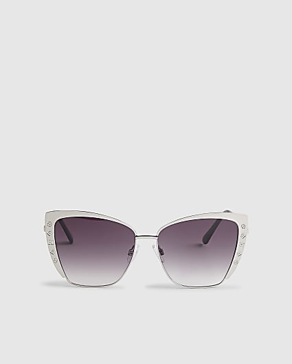 Silver Metal Trim Branded Sunglasses