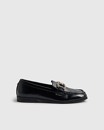 Black Gold Trim Loafers