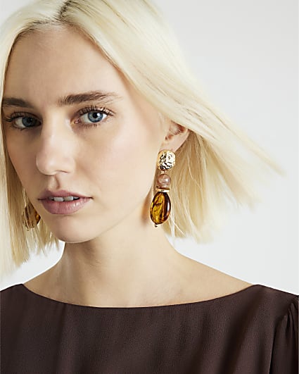 Gold Tort Drop Earrings