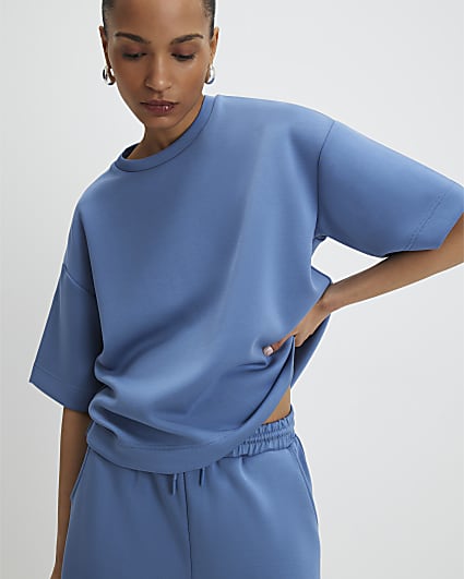 Blue Premium Short Sleeve Boxy T-shirt