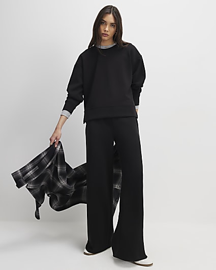 Black Premium Wide Leg Joggers