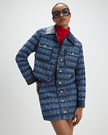 Blue Boucle Scallop Trophy Jacket