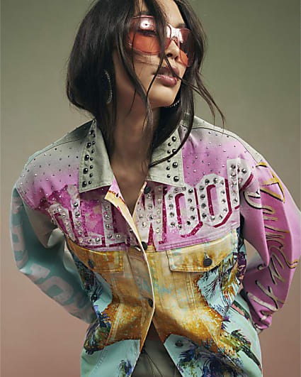 Green Year Zero Denim Printed Trucker Jacket