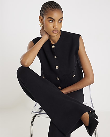 Black Knitted Waistcoat