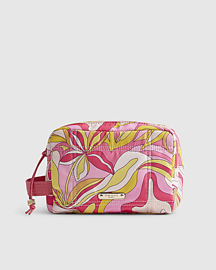 Pink Swirl Double Zip Makeup bag