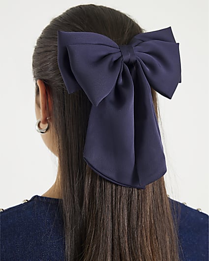 Blue Bow Hair Clip