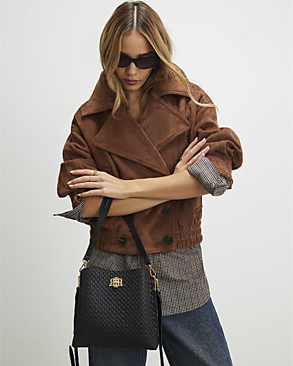 Black Monogram Bucket Bag