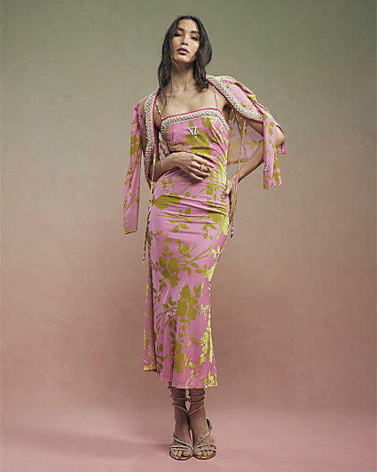 Pink Year Zero Floral Embellished Slip Dress