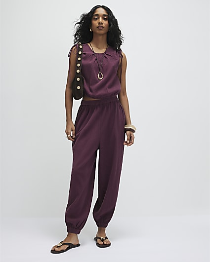 Red Tie Shoulder Lounge Set