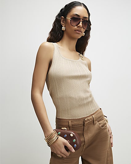 Gold Buckle Knitted Vest