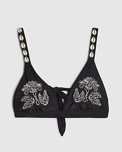 Black Shell Bikini Top