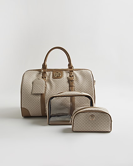 Beige Monogram Barrell Bundle Bag