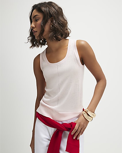 Pink Fine Knit Vest Top