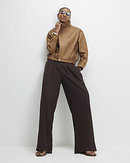 Brown Wide Leg Trousers