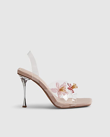Pink Perspex Flower Heels
