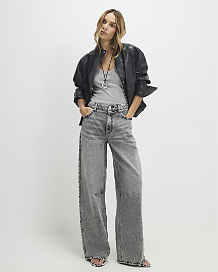 Grey Classic Barrel Jeans