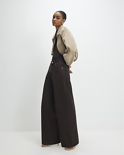 Brown High Waisted Baggy Jeans