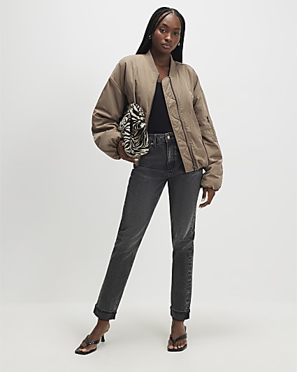 Black Mid Rise Mom Fit Sculpt Jeans