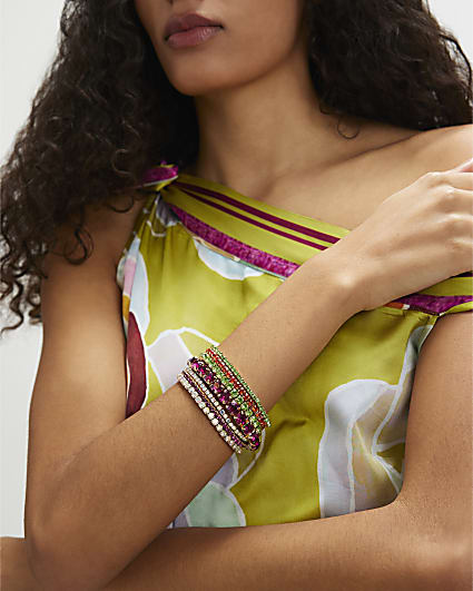Gold Diamante Bracelet Multipack