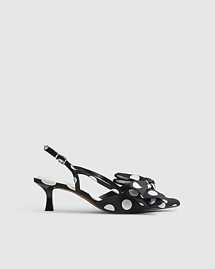 Black Bow Spot Court Heels