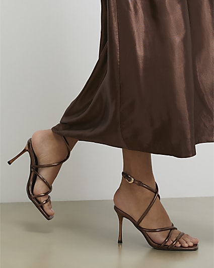 Bronze Wrap Around Tube Heels