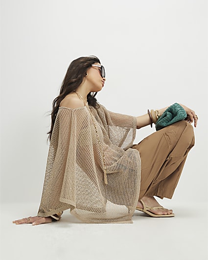 Gold Metallic Knitted Cape
