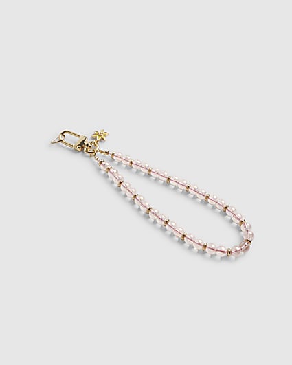 Pink Beaded Phone Chain