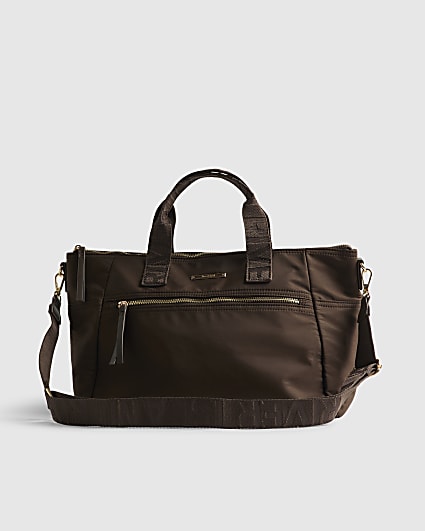 Brown Cabin Size Logo Holdall