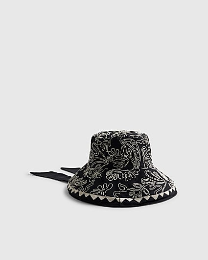 Black Wide Brim Cornelli Bucket Hat